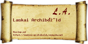 Laskai Archibáld névjegykártya